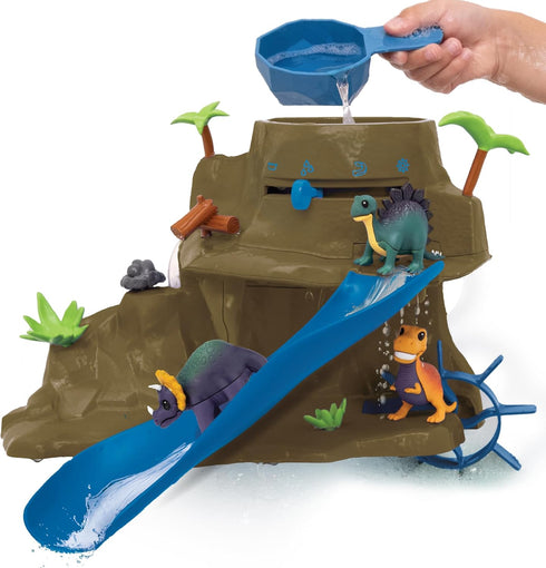 Playset 3 MindWare Dinosaur Color Splash Water Park Bathtub - Interactive Bath Toys with Color Changing Dinosaur