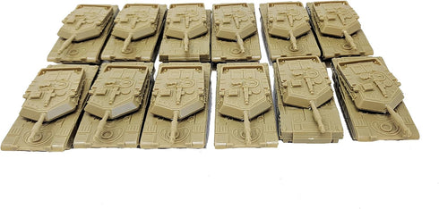 Toy Essentials 12 pc Armored Military Tanks with Wheels Diorama Sets Toy Aircraft Carriers