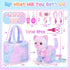 NINAOR Plush Interactive Cat Toys for Kids with Tote Bags, Stuffed Robot Pet Kitten with Leash Walking Meow Pretend