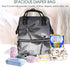 FHEDVBN Backpack Mummy Backpacks Daypack Dragonflies Grey Diaper Bag for Women Multifunction Waterproof for Mom Dad