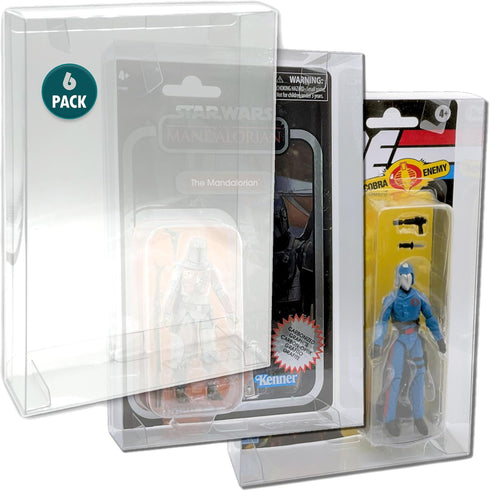 MALKO 6 Pack Protector Display Case for 3.75 Inch Action Figures - Compatible with Star Wars, Marvel, G.I. Joe
