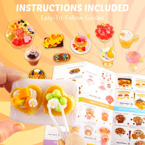 12 Set, 6+, food1) Making Miniature Food, Mini Dessert Cup Making Craft DIY Mini Food, NOT Edible, Birthday Idea