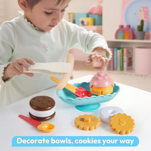 lalalark 3+ Ice Cream Color Changing Play Food Pretend Toy for Role Play, Play Kitchen Accessories, Preschool Birthday