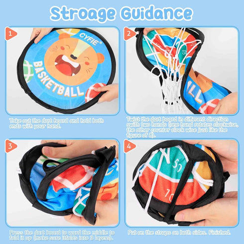 CYFIE 2 in 1 Basketball Hoop Toddler, Dart Board for Kids Sports Toys, Slam Dunk Gift for Girls Boys Office Party