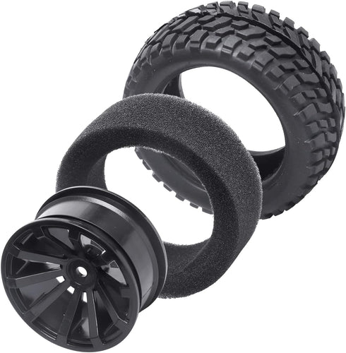 4Pcs 12mm Hex RC Wheels Tires, Height 2.99 inch (76mm) for 1/10 On Road and 1/14 1/16 1/18 Scale Models