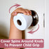 4-Pack Childproof Door Knob Covers, Easy to Install Safety Covers for Kids, Reusable, White