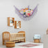 Boho Stuffed Animals Net Hammock, 55 Inch Toy Storage Corner Hanging Net Holder, Purple