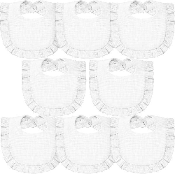 Lictin 8-Pack Muslin Baby Bibs - Bandana Drooling and Teething Bibs, Unisex