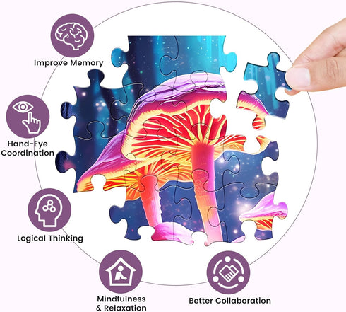 500 Pieces Jigsaw Puzzle for Adults - Mushrooms Puzzle for Family Activity, Home Decor Wall Art