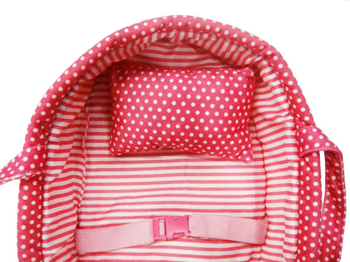 Baby Whitney 18" Pink Daisy Doll Carrier Bassinet Bed Carrier & Pillow, | Baby Doll Bassinets, Play Baby Doll Carrier