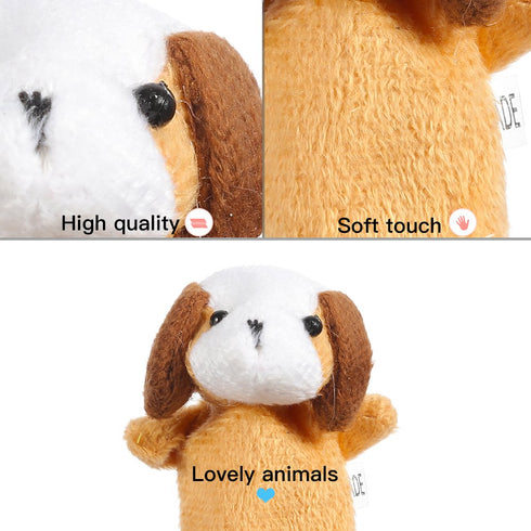 Acekid 10pcs Soft Plush Animal Finger Puppets Set, Baby Story Time Velvet Style for Toddlers