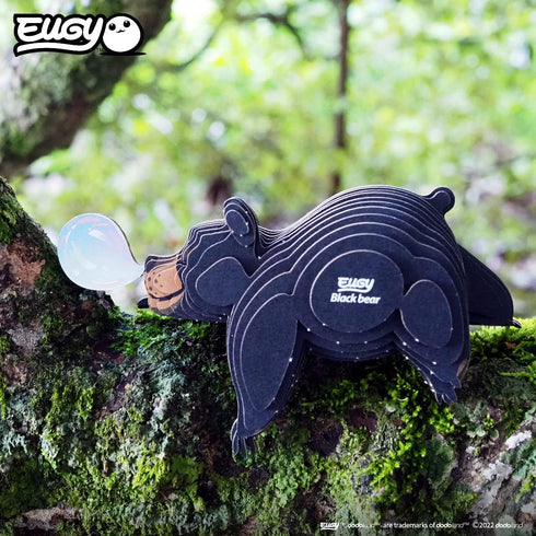 Eugy Black Bear 3D Puzzle, 24 Piece Eco-Friendly Educational Toy Puzzles for Kids Ages 6+