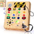 TINTECUSA Busy Board with LED Light, Wooden Sensory Toys for Toddler, Montessori