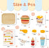 Set Playset WOODENFUN Pretend Play Food for Kids,Wooden Fast Food with Tray Hamburger Cola Fries Combo,Play Kitchen