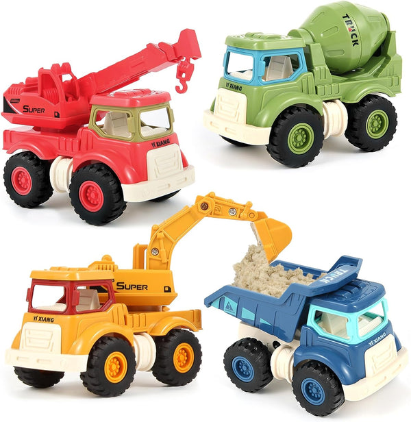 Construction Toys for 1-5 Years Old Boys Girls - Sandbox Excavator Toy Construction Truck Vehicles, Birthday Gifts
