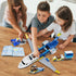 City Passenger Airplane Building Set, 711 PCS 3 IN 1 Plane Blocks Kit with Airport Terminal, Radar Tower, Luggage Truck