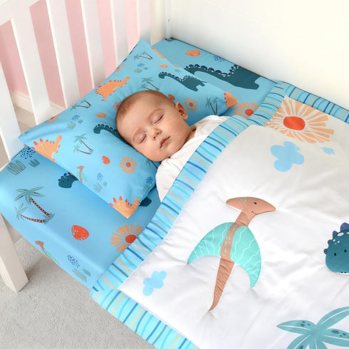 Set Boys-3 Sets Set UOMNY Crib Bedding for Piece Dinosaur Baby Boys Crib Bedding with Baby Comforter Crib Sheet