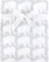Hudson Baby Unisex Silky Plush and Coral Fleece Blanket, Gray Elephant, 30x40 inches