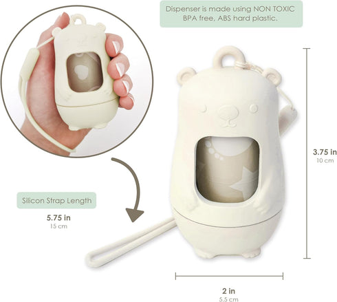 PACK 105 Moodie Disposable Diaper Bags Dispenser COMBO | VANILLA SCENTED Baby Poop Bags TOTAL | Dirty Diaper Trash Bags