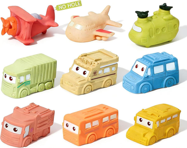 Baby Bath Toys 9 Pack Cars Floating Bath Toys Mold Free, for
