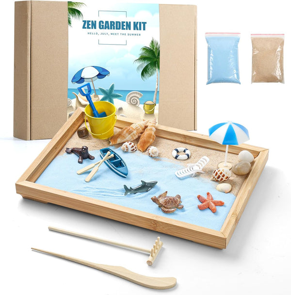 Zen Garden Kit for Desk - Premium Beautiful Japanese Mini Beach Zen