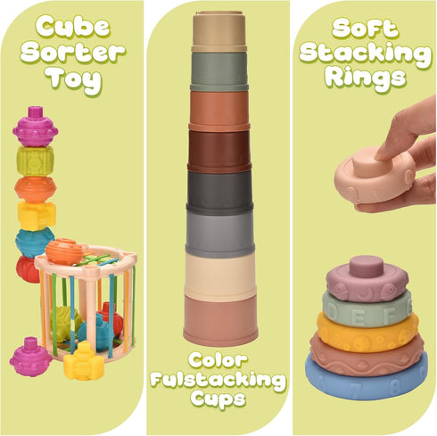 Majabike 6 12 7 1 1-3 Baby Toys to Months in Montessori Teething Toys Sorting Sensory Educational Learning Gift