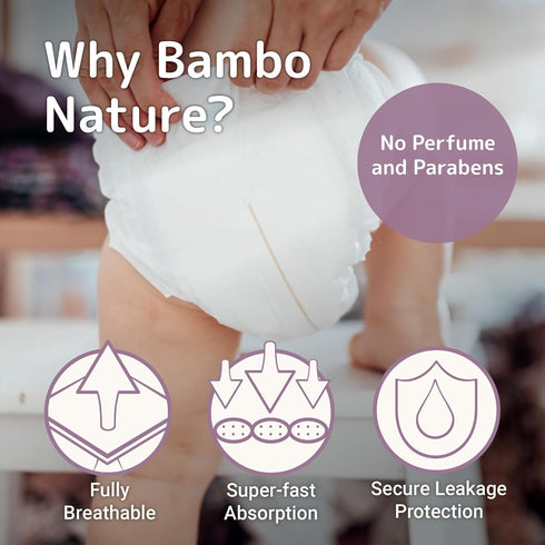 4 (81 Count) Bambo Nature Hypoallergenic Dream Baby Diapers, Premium Eco-Labeled Sustainable Diapers, Enhanced Leakage