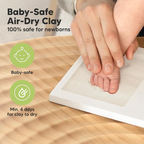 KeaBabies Baby Hand and Footprint Kit - Clay Handprint Keepsake Frame, Newborn Nursery Picture Frame, Personalized New