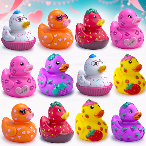 QZPQZP Rubber Ducks for Kids,12PCS Toddler Bath Toys, Baby Pool Bathtub Toys, Assorted