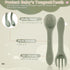 6 Pieces Silicone Baby Feeding Forks and Spoons Set, Hot Safety First Stage Self Feeding Supplies for 6 Months+
