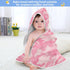 Pink Camouflage Baby Hooded Towel, Ultra Soft Absorbent Cotton Bath Towel for Newborn Toddler Boys Girls, 30 x 30 Inch