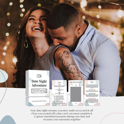 40 Date Ideas Card Games for Couples - Unique Scratch Off Cards for Date Night Gifts