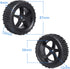Hobbypark Front and Rear Tires & Wheels Set, 12mm Hex Hubs for Redcat HPI Exceed RC 1/10 Off Road Buggy