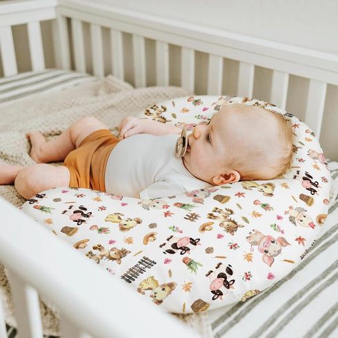 Farmland Cute Pastel Farm Animals Baby Nursing Pillow Covers for Boy Girl Farmhouse Pig Cow Chick Dog Meadow Nursing