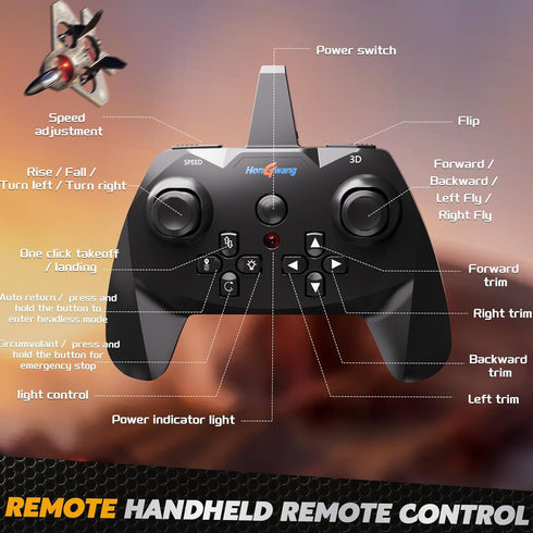 WATUDOU 8-12, 360 Foam Remote Control Airplane Drone for Kids Ages Remote Control Jet with Lights, Flips, Auto Hover