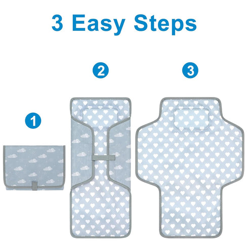 Accmor Portable Diaper Changing Pad, Waterproof Baby Changing Mat, Foldable Travel Diaper Changing Pads for Baby, Baby