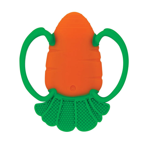 2 3+ 1pk Nuby Handle Silicone Fruit and Veggie Teether - Months, Assorted
