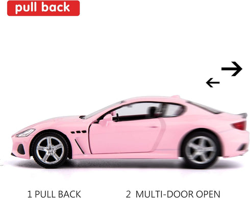 1/36 Scale Maserati GT Casting Car Model - Zinc Alloy Toy Car for Kids, Pull Back Vehicles Gift for Toddlers