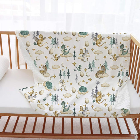 Buerhanerry 30"x40" Dragon Baby Blanket for Unisex Soft Minky Blanket with Double Layer Dotted Backing, for Toddler