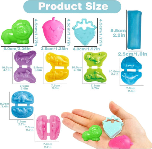 Yiklucg 6 53 Sets 5 3-4-8 Unleash Creativity with Unique Dino Molds and Pcs Play Dough Tools Dough Whit Bright Color