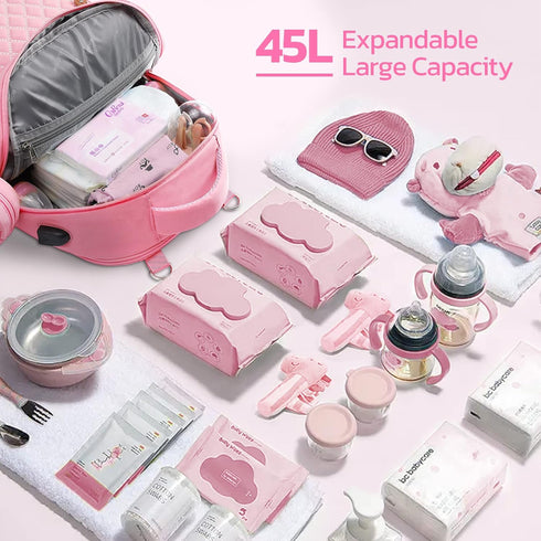 Bag,29L-45L Backpack 2 Maelstrom Large Diaper Expandable Diaper Bag for Kids/Twins Baby Stuff, with Removable Cross