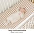 2 Pack, 52"x28" Konssy Muslin Crib Sheets for Boys, Soft Cotton Neutral Baby Sheets for Standard Crib Mattress (Coffee