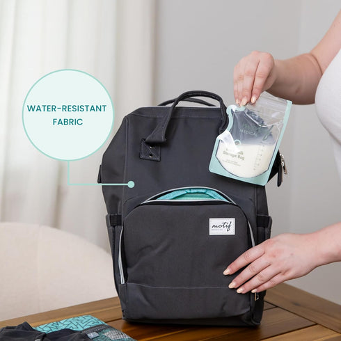 Backpack 9 Motif Medical Breast Pump Stylish Insulated Bag w/ Cooler, Pockets, Carrying Handles - Water-Resistant