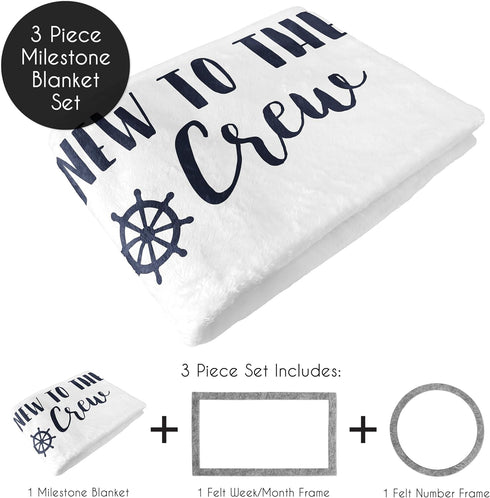 Sailboat Sweet Jojo Designs Nautical Sailor Boy Girl Milestone Blanket Monthly Newborn First Year Growth Mat Baby