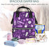 QSMJKLD Backpack Mommy Daypack Nurse Pattern Purple Diaper Bag with Changing Pad, Pacifier Holder - Multifunction