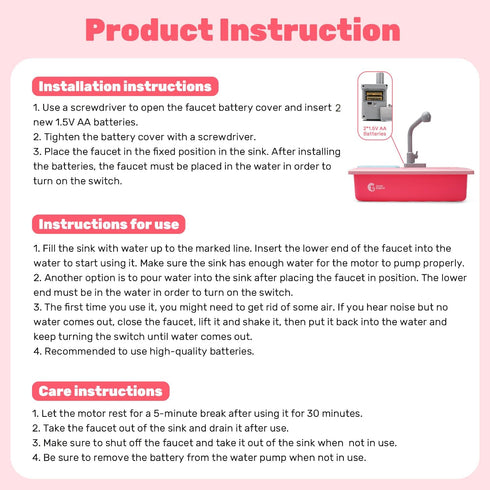 CUTE STONE Color Changing Play Kitchen Sink Toys, Electric Dishwasher with Running Water, Pretend Play