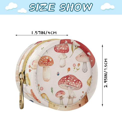 YETTASBIN Mushroom Portable Pacifier Holder Case with Metal Hook Buckle & Zipper for Diaper Bag and Stroller, Versatile