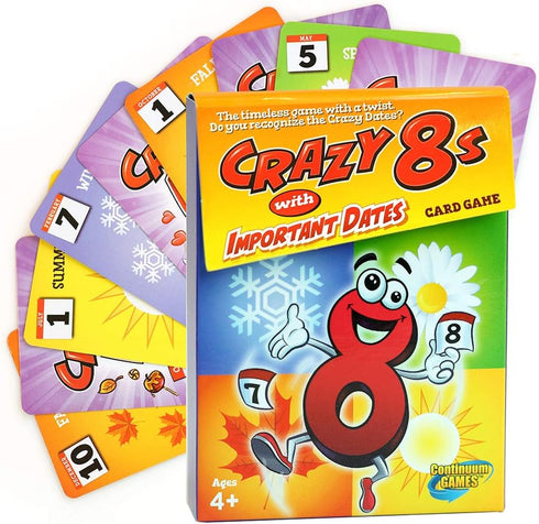 Continuum Games Crazy 8s with Important Dates Card Game - Kids Age