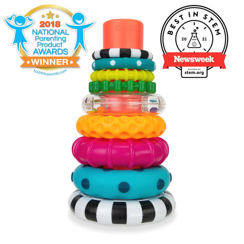 6+ 9 Set Sassy Stacks of Circles Stacking Ring STEM Learning Toy, Age Months, Multi, Piece