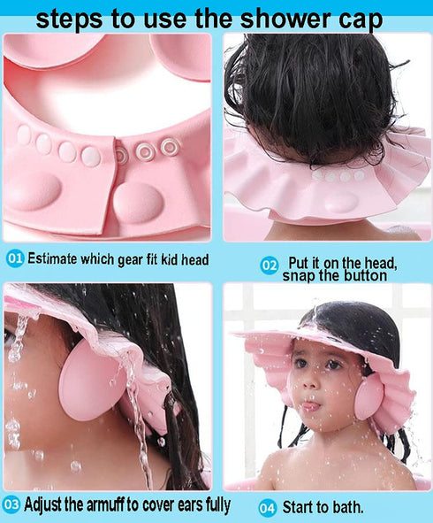 PENINSULA LOVE 0-8 Baby Shower Cap Shampoo Cap Bath Visor Hat Kids Hair Washing Shampoo Shield Adjustable Waterproof